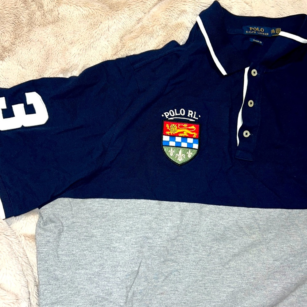 XXL color block polo shirt